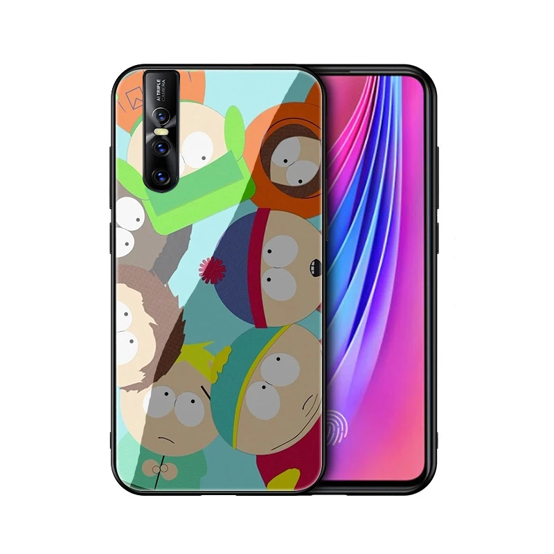EWAU аниме Южный Парк чехол из закаленного стекла для телефона для VIVO V9 Y85 Y89 V15 Y17 Y91 Y93 Y95 Y91C
