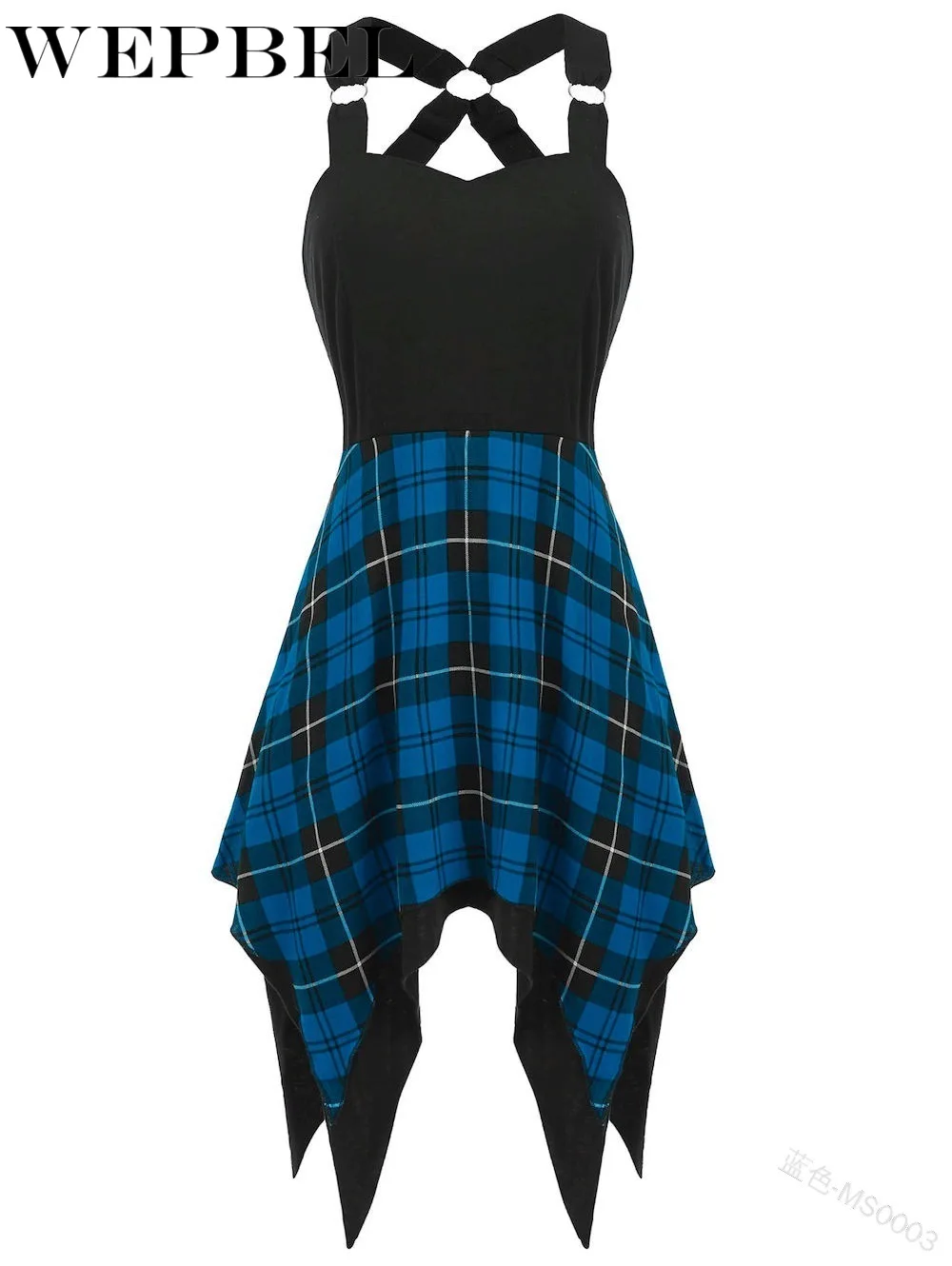 WEPBEL женское модное Повседневное платье без рукавов Летнее клетчатое с принтом