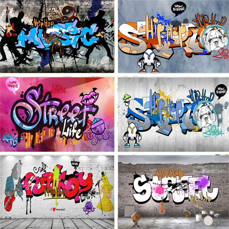 Реквизит для фотосъемки Nitree Виниловый фон ретро кирпичная стена улица музыка