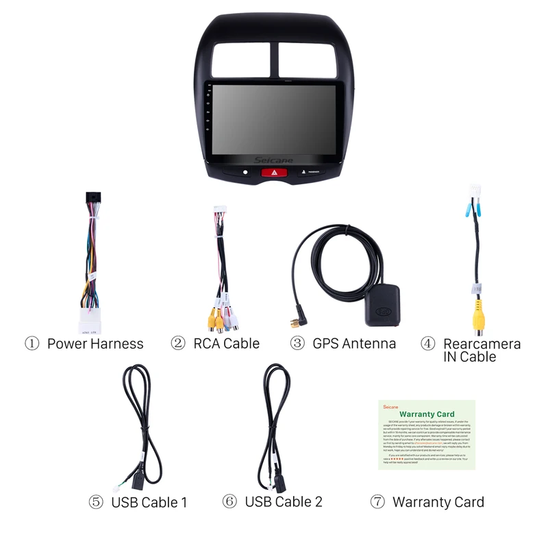 Seicane 2 din автомагнитола Мультимедиа Видео плеер навигация gps Android 8,1 для 2010 2011 2012- Mitsubishi ASX peugeot 4008