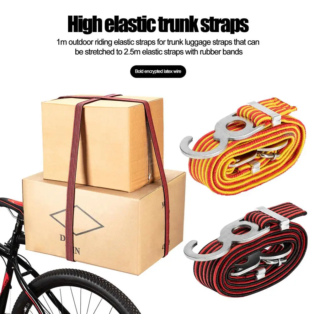 1M Bicycle Elastic Stretch Strap Heavy Duty Bungee Shock Cord Rope Tie for Outdoor Riding Trunk Luggage Straps |