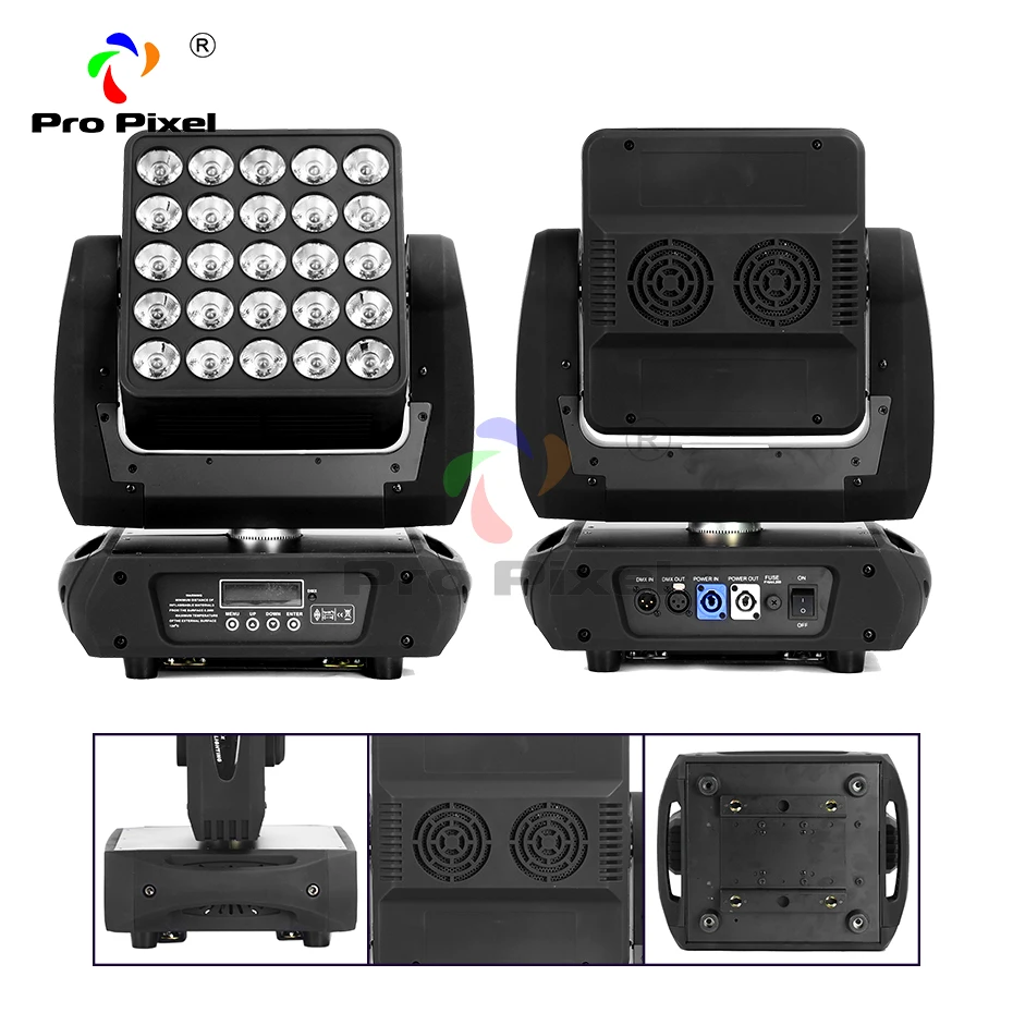 Матричный движущийся светодиодный сценический светильник 25 шт. 12 Вт RGBW 4 в 1 Dmx Dj