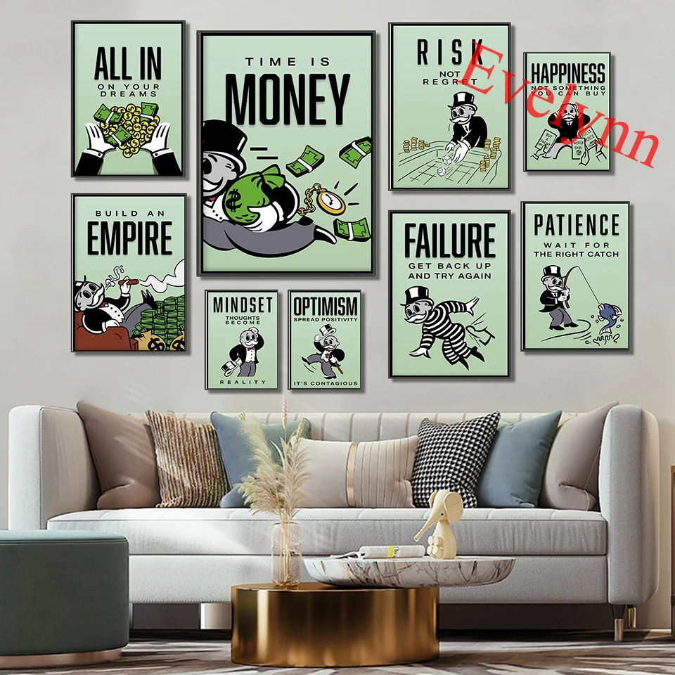 

Fashionable Alec Monopoly Poster Dollar Poster. Stocks Poster |Motivational Art |Currency Home Decor Canvas Wall Art Prints Gift