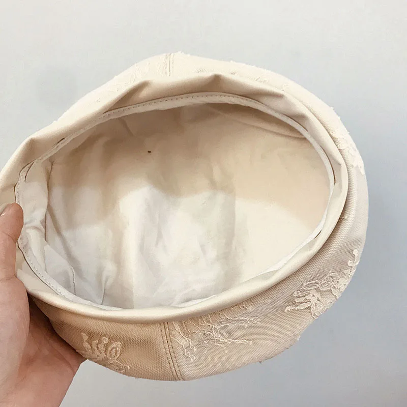 Женский берет из искусственной кожи fibonaki осенне зимний кружевной брендовая
