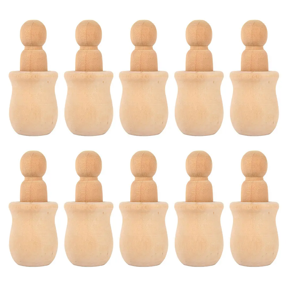 10 шт. твердая древесина люди разного размера естественные необработанные рампы