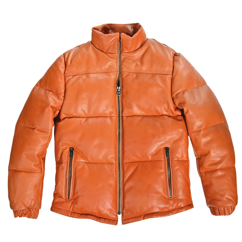 

JCHB 2021 Vintage 100% Real Leather Jacket Men Short Cowhide Coat Warm Men's Down Jacket Winter Clothes Veste Homme Pph2566