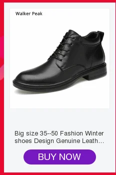 Winter Ankle Boots mens Genuine Leather Snow Boots Big Size 38-50 Outdoor Warm Winter Shoes for Men Anti-cold Boots Walker Peak