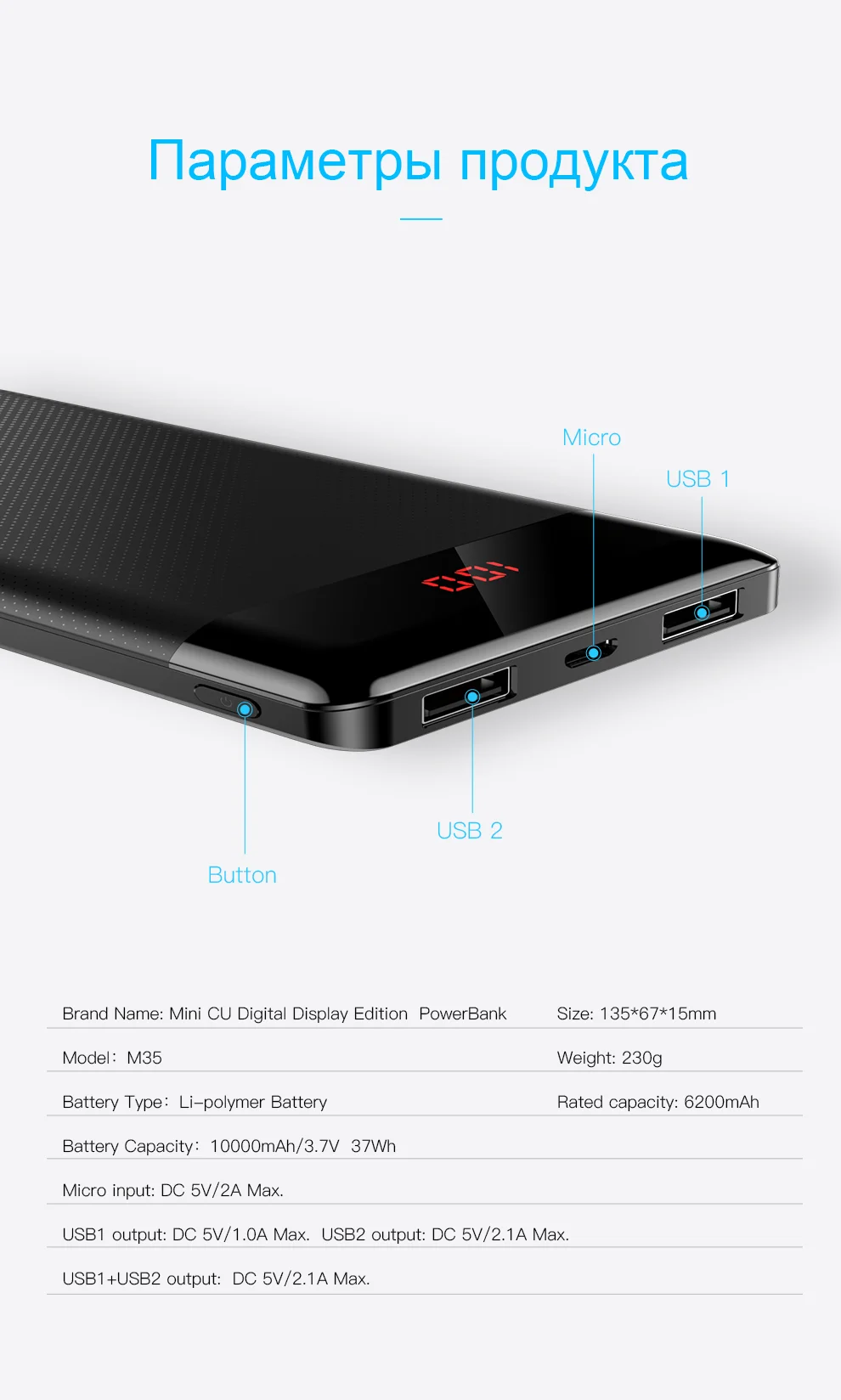 Baseus 10000 мАч Внешний аккумулятор для Xiaomi, samsung, iPhone, huawei, внешний аккумулятор, портативная мини-зарядка с двумя usb-портами, внешний аккумулятор