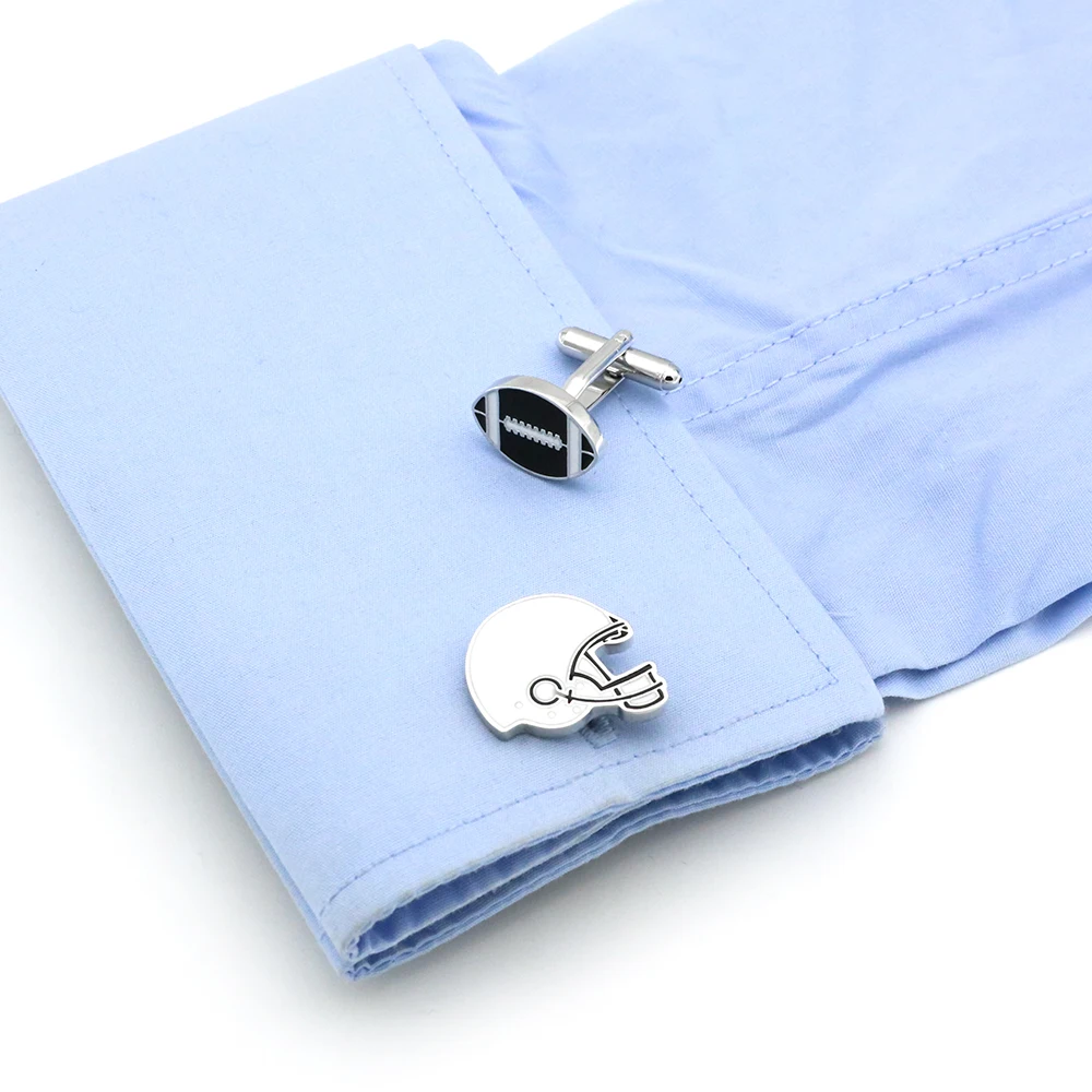 Мужские латунные запонки iGame черные для американского футбола регби-плеер дизайн