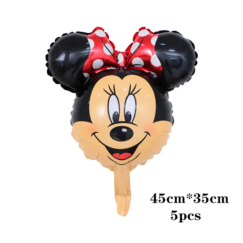 5pcs mini red 1 шт. 116*64 см большая подставка Микки и Минни Маус Фольга воздушные шары, Классические игрушки надувной воздушный шар с гелием на день рождения воздушные шары вечерние поставки - Цвет: 5pcs mini red