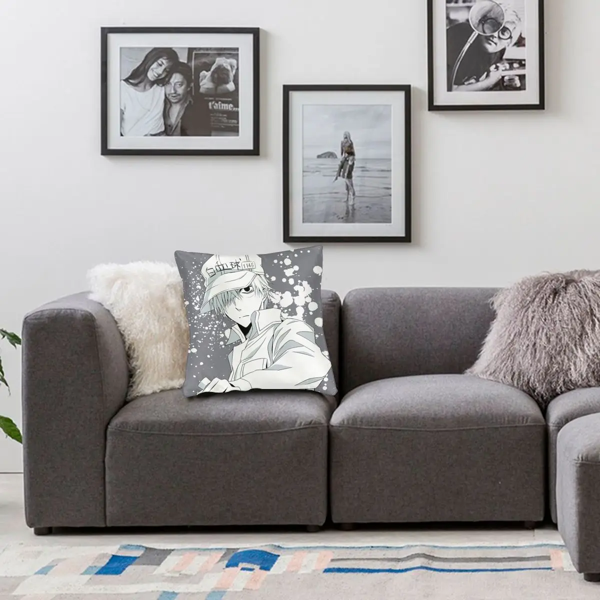 

White Blood Cell Hataraku Saibou Cells At Work Square Pillow Case Cushions for Sofa Awesome Pillowcover Home Decor