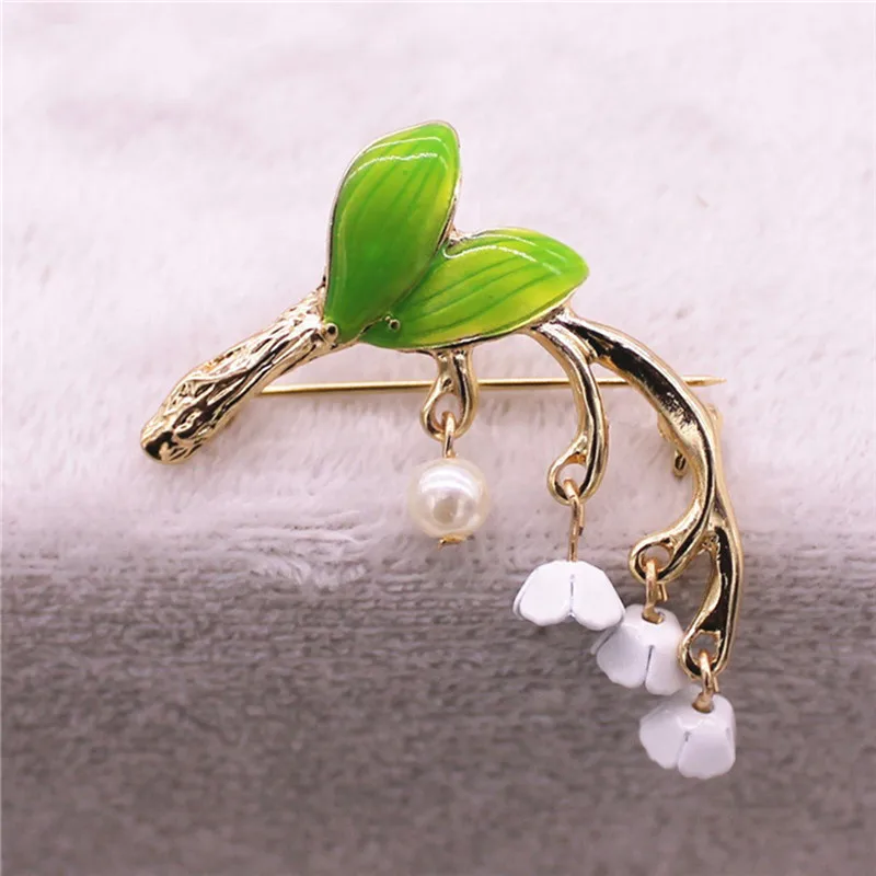 Japanese Fashion Jewelry New Green Sweet Brooch Fresh And Lovely Drop Glaze Sen Lily Ladies Gifts | Украшения и аксессуары