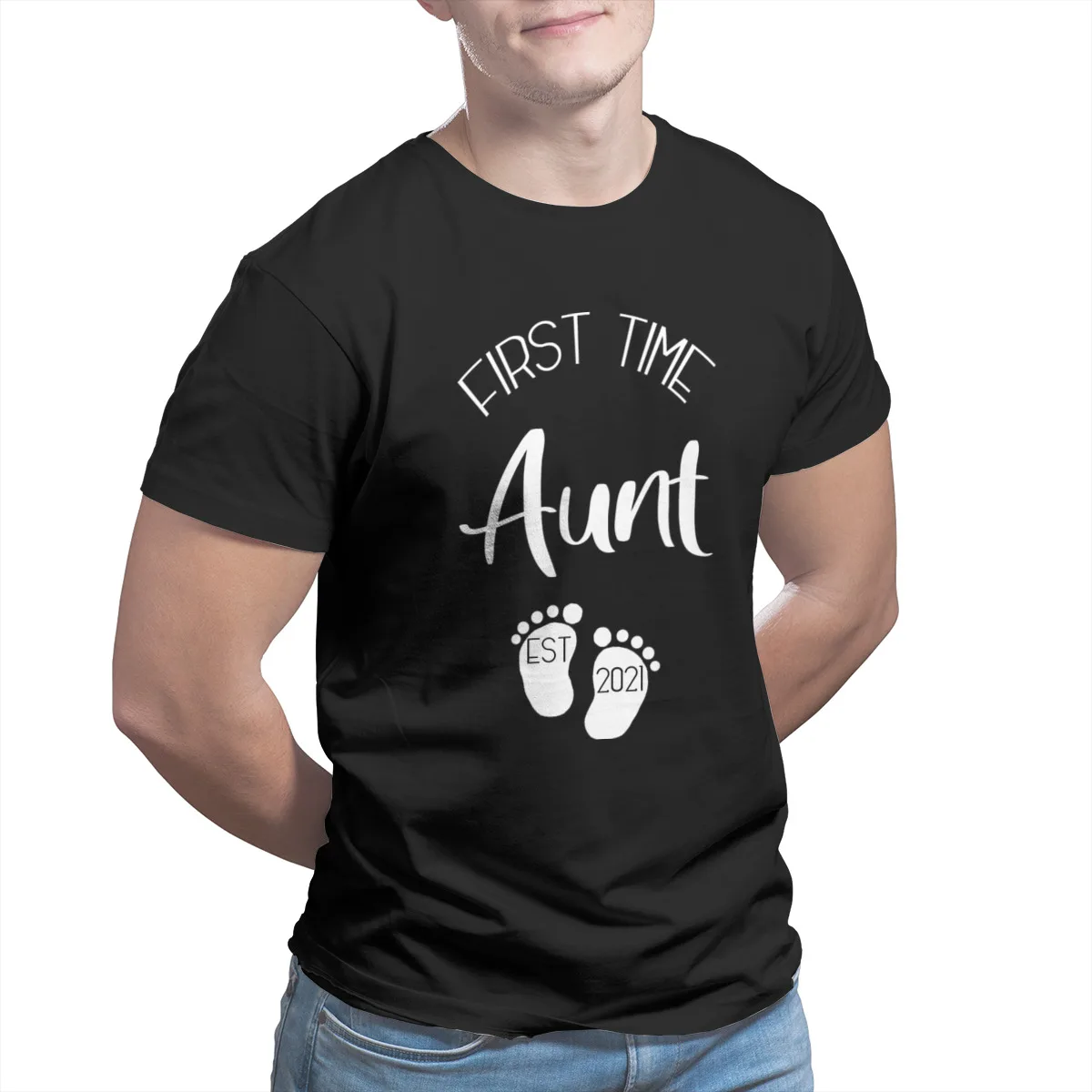

First time aunt _ Est 2021 Print Vintage Graphic Sleeve Streetwear Top quality Tees 28379