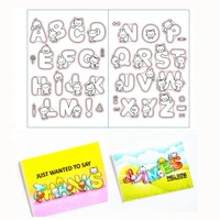 metal cutting die clear stamp scrapbooking paper diy stencil train car cute cat bear piggy letters handcrafts painting kid toy