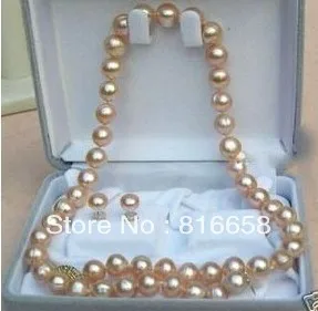 

7-8mm Rare pink Freshwater Pearl Necklace Earring Set 18