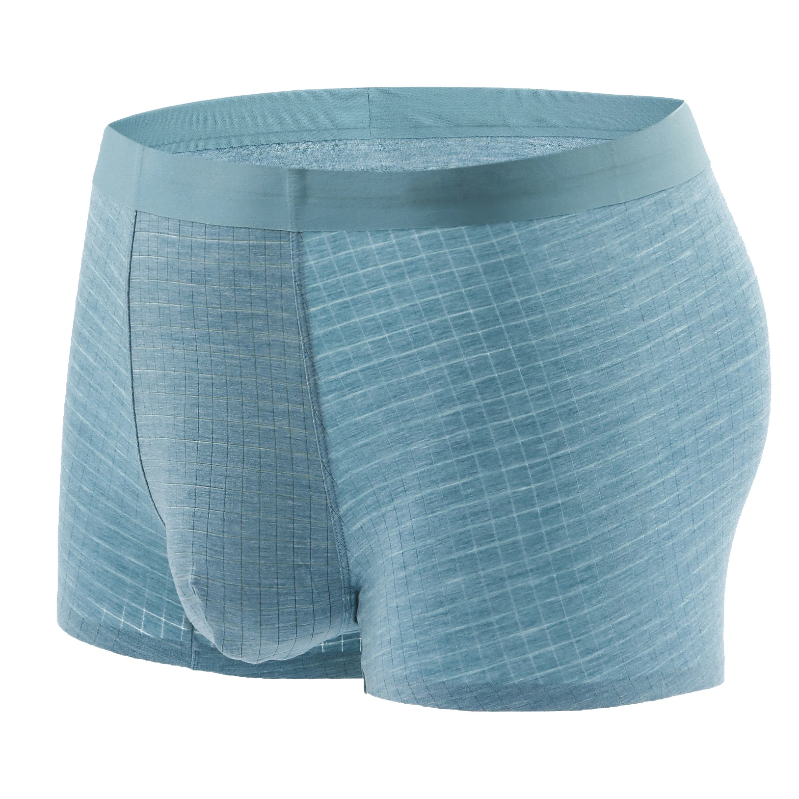 Модные мягкие дышащие боксеры в клетку из ледяного шелка с принтом для молодых