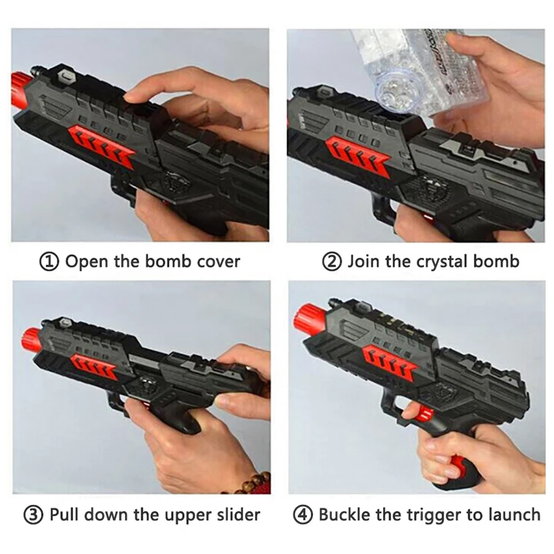 Игрушечный водный пистолет бомбы с украшением в виде кристаллов мягкой пулей