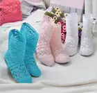 Весенне-осенние вязаные ажурные сапоги с плоской подошвой, сетчатые высокиенизкие Дышащие Модные кружевные сапоги, женская обувь