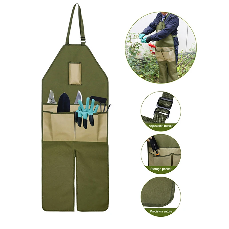 

Canvas Garden Tools Apron with Storage Pockets Men Women Gardeners Planting Accessory Practical Canvas Garden Tools Bag