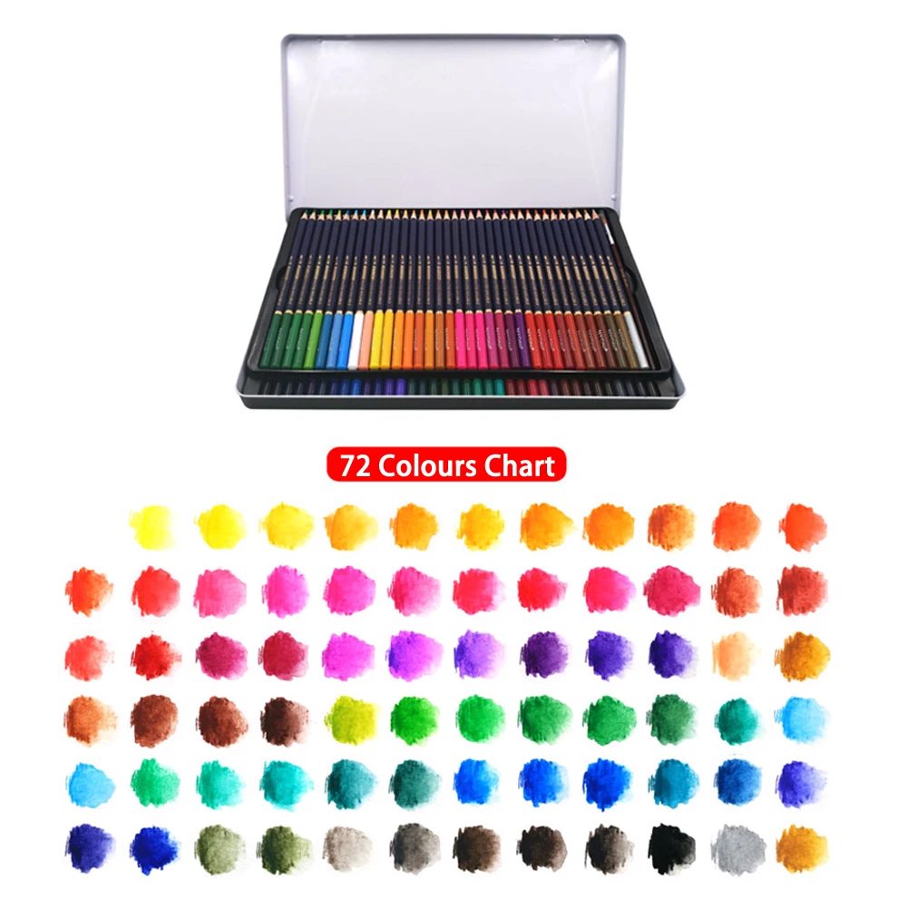 

72-Color Water-soluble Pencils a Variety of Colorful Multi-color Art Drawing Pencils Suitable for Coloring Mixing and Layering