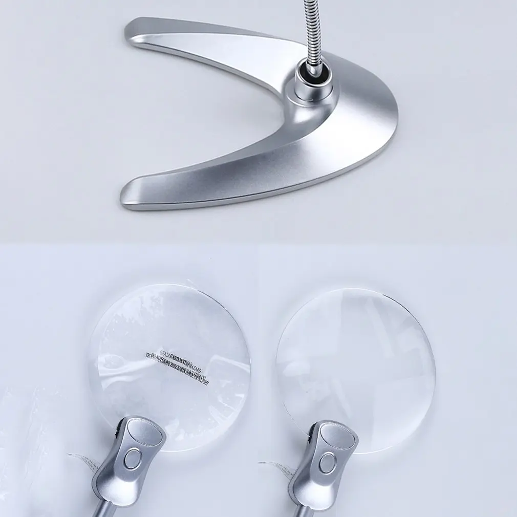 

Desktop Hose With Clip Wide Vision Magnifying Glass With LED Light Desktop Reading Magnifying Glass For Reading