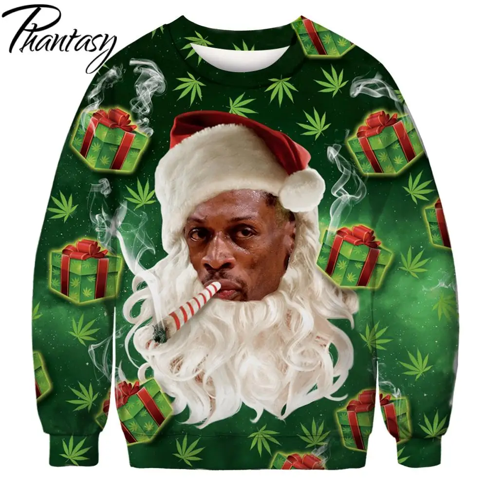 Фантази 2020 Уродливые Рождественские свитшоты хип-хоп вечерние уличные модные 3D