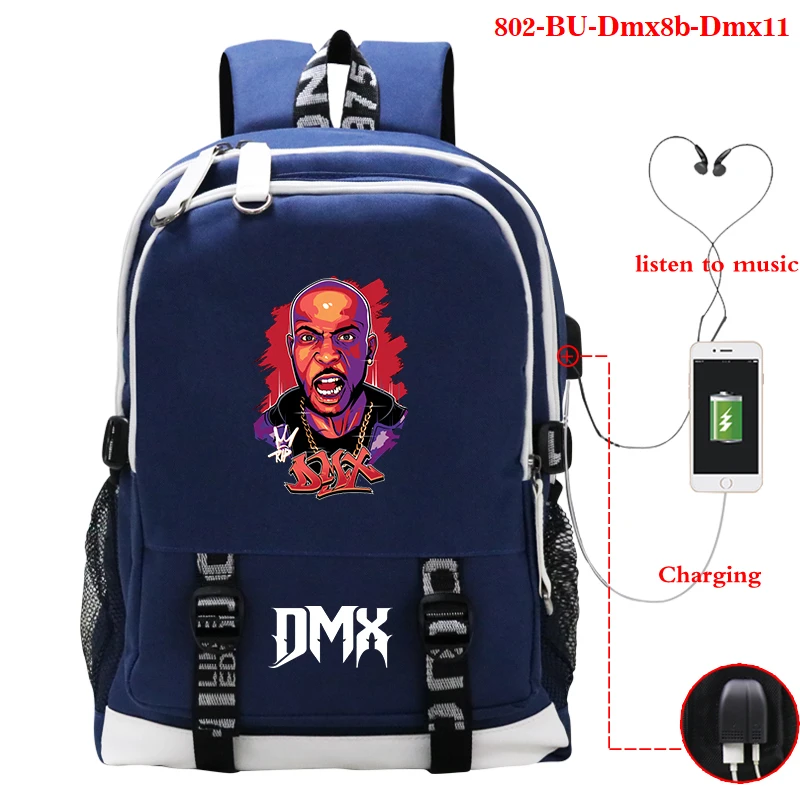 

Mochila Rapper DMX Backpack for Boys Girls Teenager School Bags Children Student Knapsack Men Women USB Charging Travel Bags