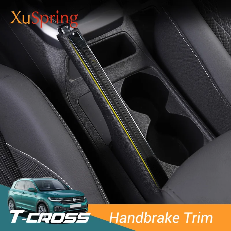 

Car Handbrake Hand Brake Grip Handle Knob Trim Stickers Garnish Styling for volkswagen vw t-cross tcross 2019 2020 2021