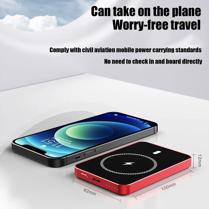 

5000mAh Magnetic Power Bank 15W Fast Wireless charging For iphone 12 12Pro 12proMax 12mini Magsafe Charger Mobile Phone Battery