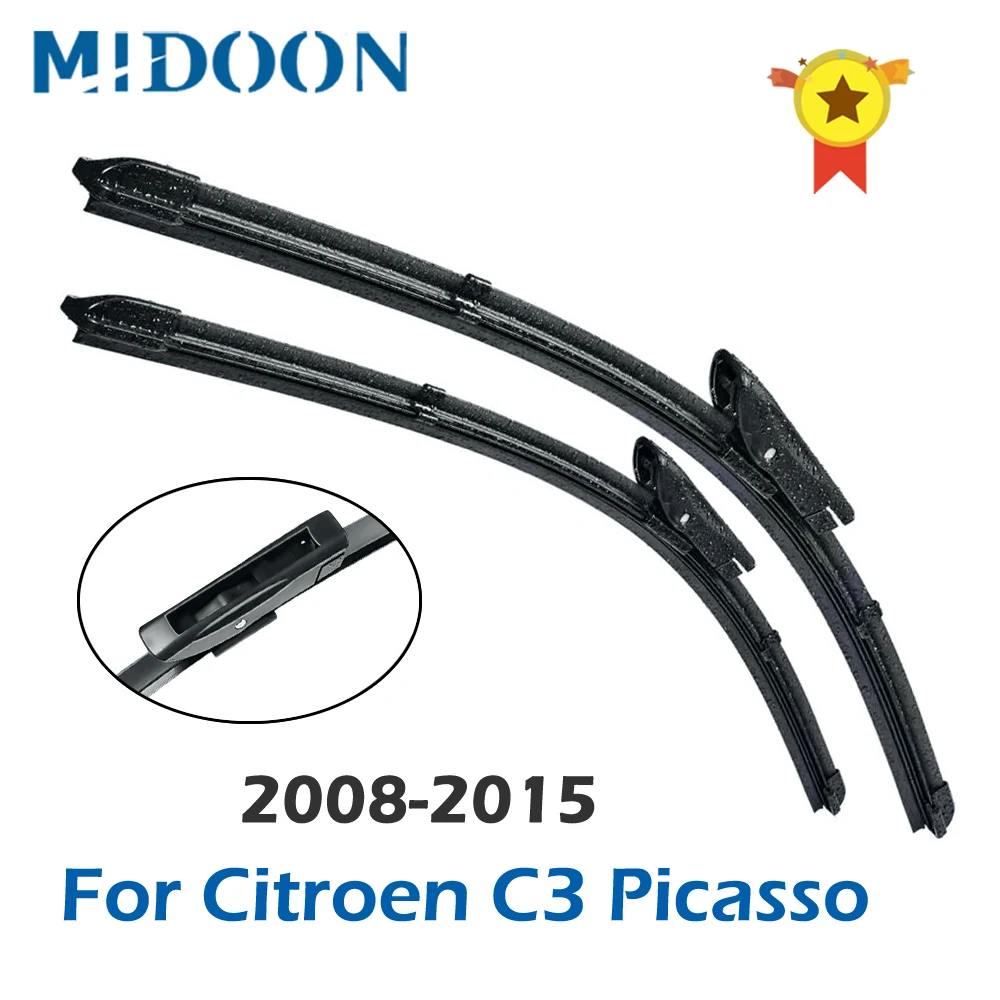 Щетки стеклоочистителя MIDOON для Citroen C3 Picasso 24 и 16 дюймов кнопки/байонетные рычаги