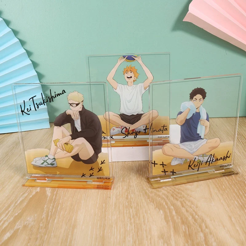 

1pcs Anime Haikyuu!! Acrylic Desk Stand Figures Models volleyball Teenagers Figures Plate Holder Stand Model Plate Decor Gift