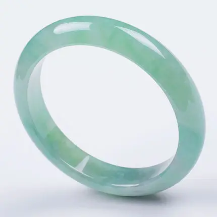 

Zheru Jewelry Natural Burmese Jadeite Light Green 54-62mm Bracelet Elegant Princess Jewelry Gift for Mom and Girlfriend