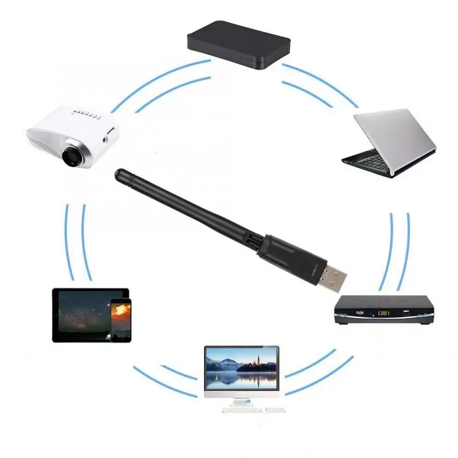 Ноутбук беспроводной WiFi приемник USB2.0 беспроводная сетевая карта поддержка 802 11