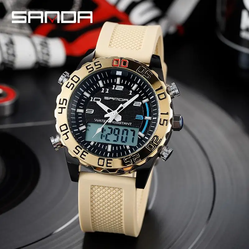 Часы наручные мужские цифровые спортивные светодиодные водонепроницаемые