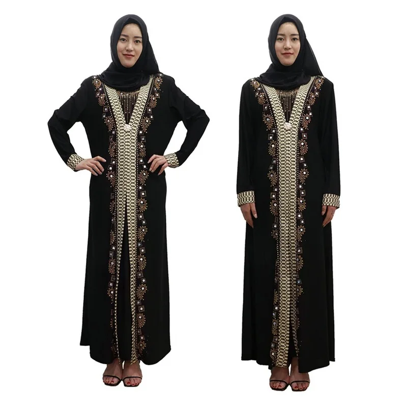 Мусульманская черная абайя мусульманская одежда ИД Мубарак Турция Дубай Рамадан