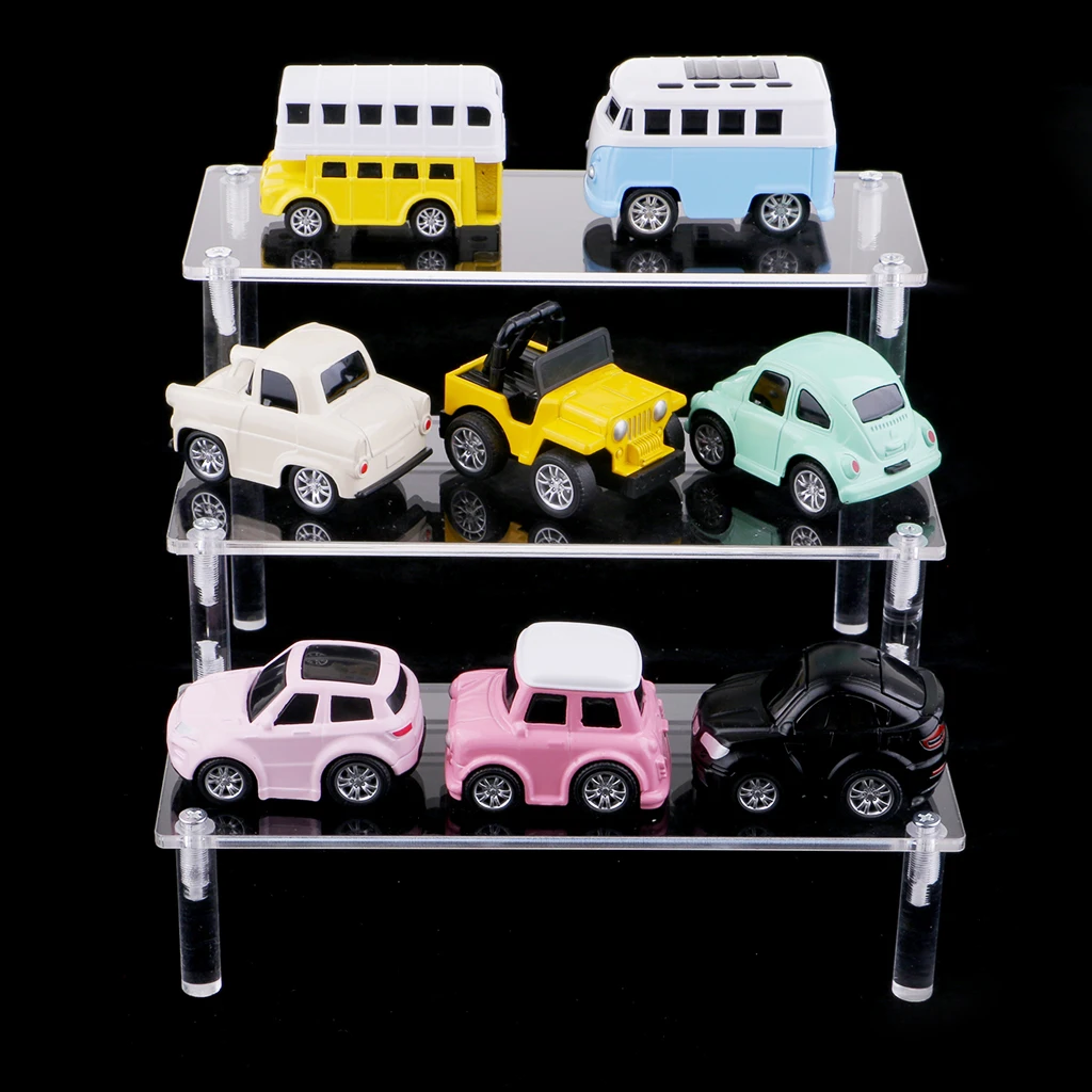 

3-Tier Acrylic Storage Rack/Kids Bookshelf/Invisible Spice Rack/Thick Bathroom Storage Shelves Display Organizer Clear