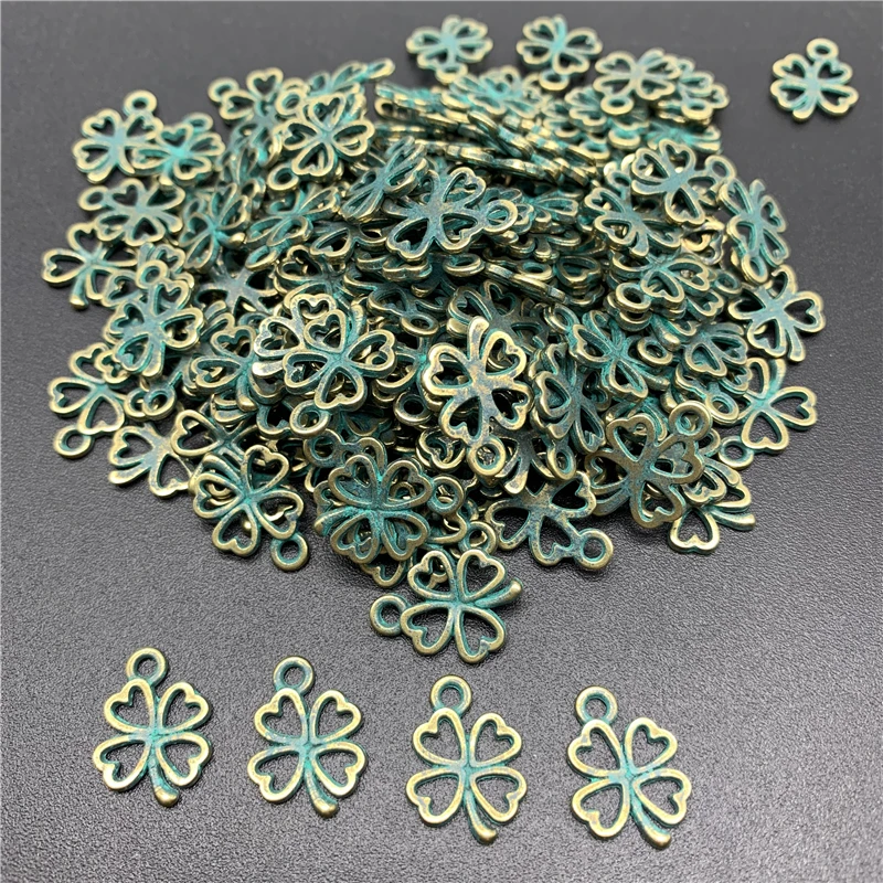 30 шт. бусины из сплава 17 мм в виде четырехлистного клевера|Ювелирная фурнитура и