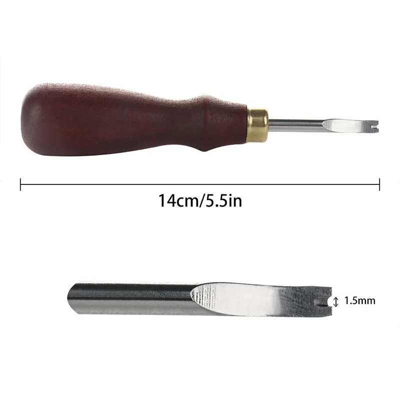 1.5mm LMDZ 1 шт. кожаный скашивающий режущий инструмент DIY Кожа ремесло край скашивающий нож с деревянной ручкой 0,8-1,5 мм - Цвет: 1.5mm