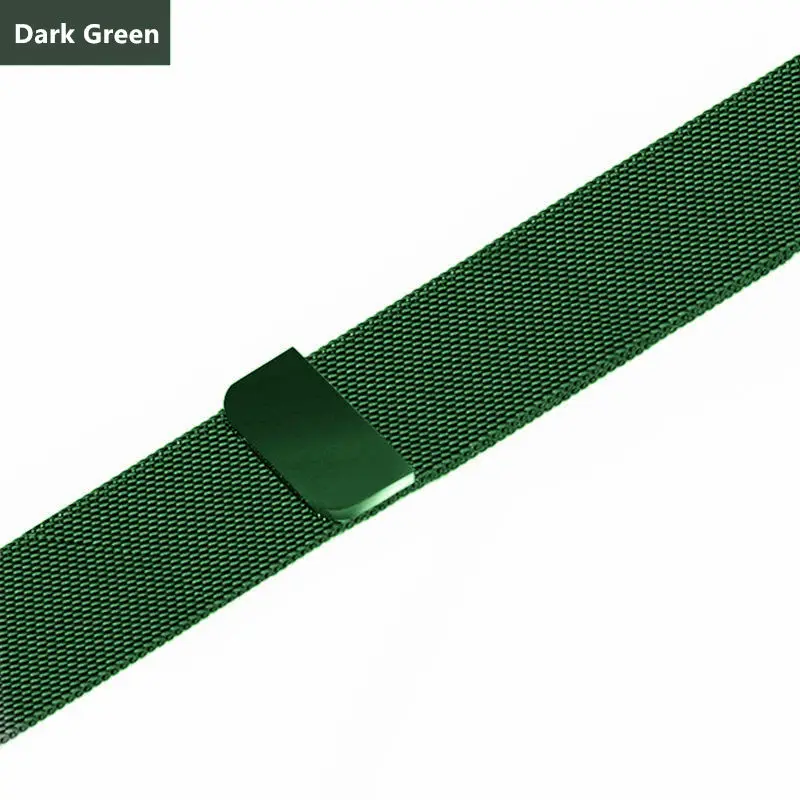 Хохлатый ремешок apple watch band Milanese Loop apple watch 4 3 band iwatch band 42 мм 38 мм correa 44 мм/40 мм pulseira bracelet - Цвет ремешка: dark green