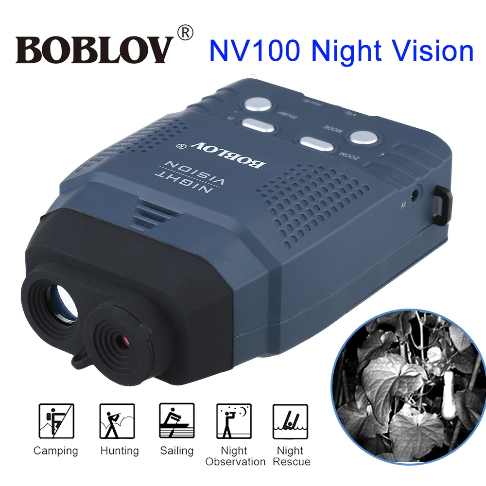 BOBLOV NV100 цифровой Монокуляр ночного видения ИК телескоп видео DVR ЖК экран 4 ГБ TF