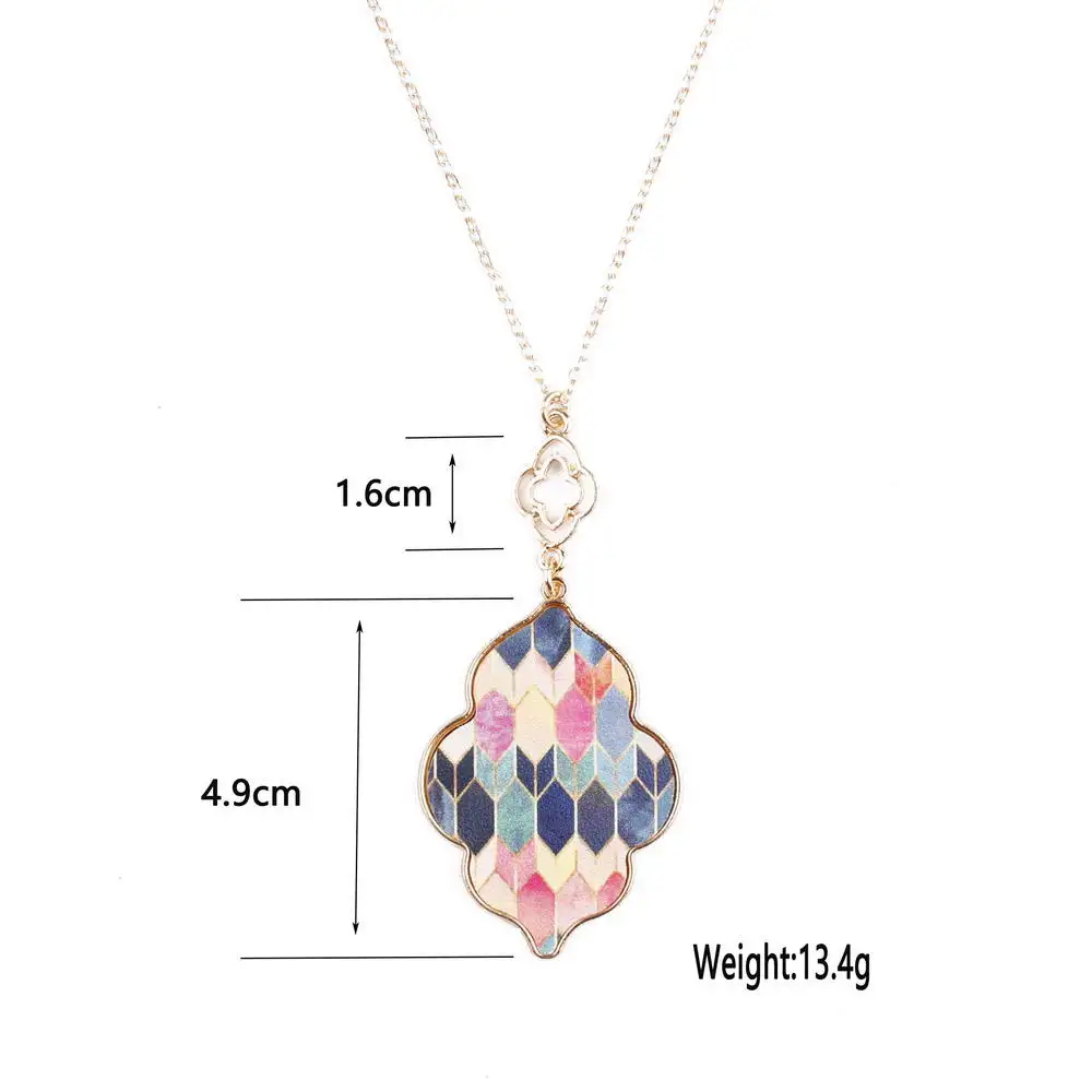 

ZWPON Charm Quatrefoil PU Leather Pendant Necklace for Woman Summer Brand Geometric Vegan Leather Necklace Female Jewelry