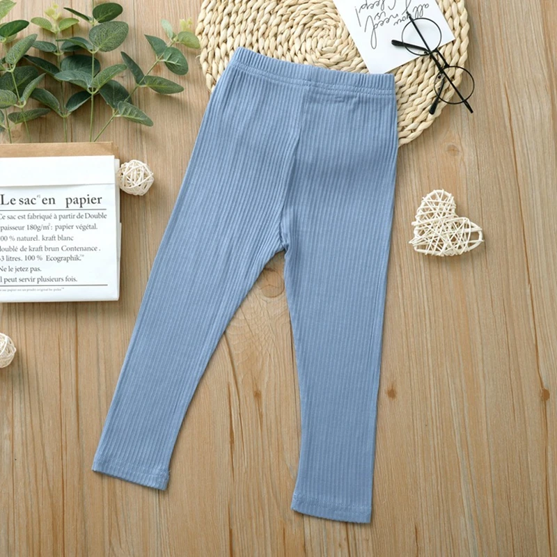 Детские леггинсы брюки осенние модные хлопковые детские длинные штаны для