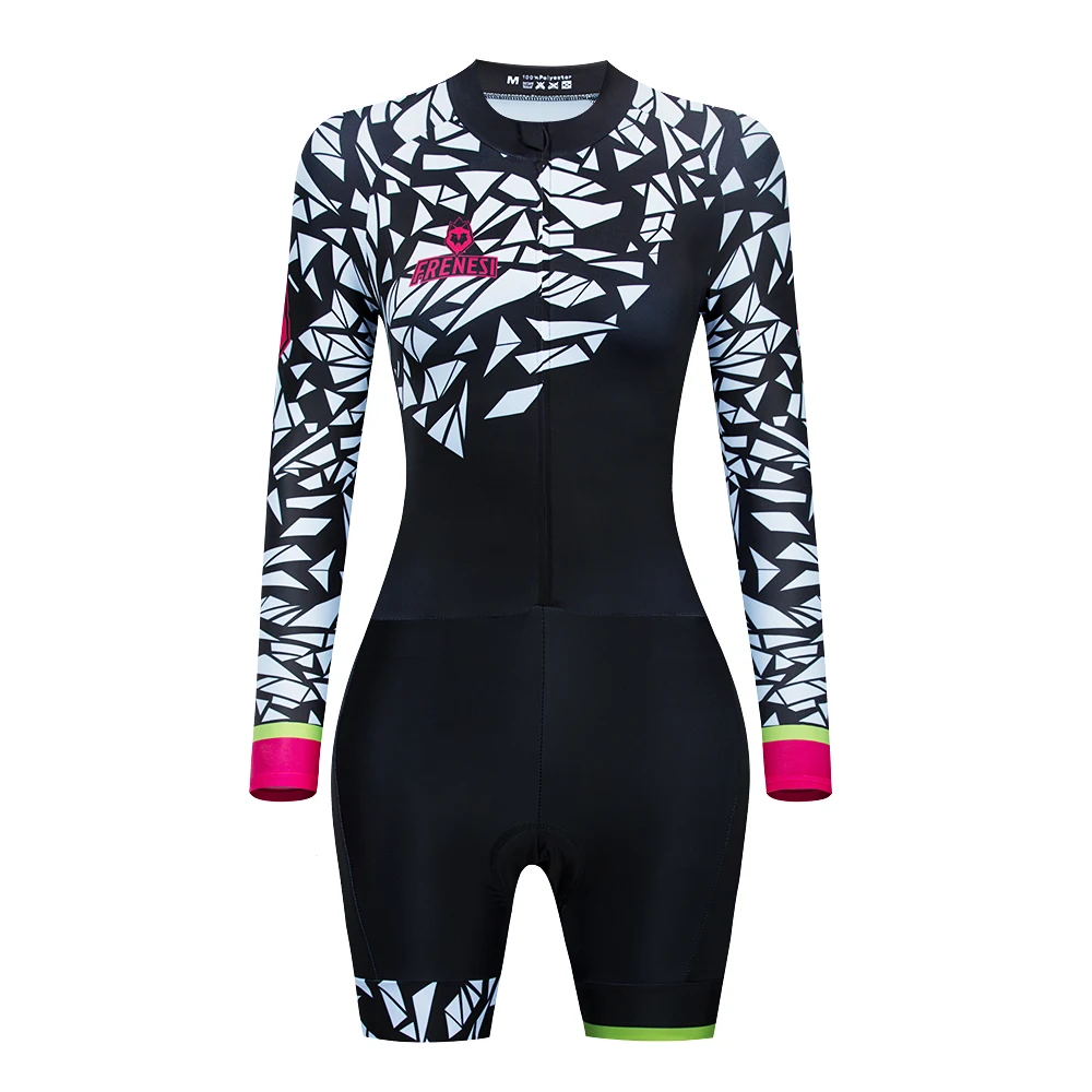 

Frenesi Women Triathlon Long Sleeve Riding Suit Cycling 2021 Tights Rosa Roupa Ciclismo Feminino Skinsuit Ladies Sport Jumpsuit