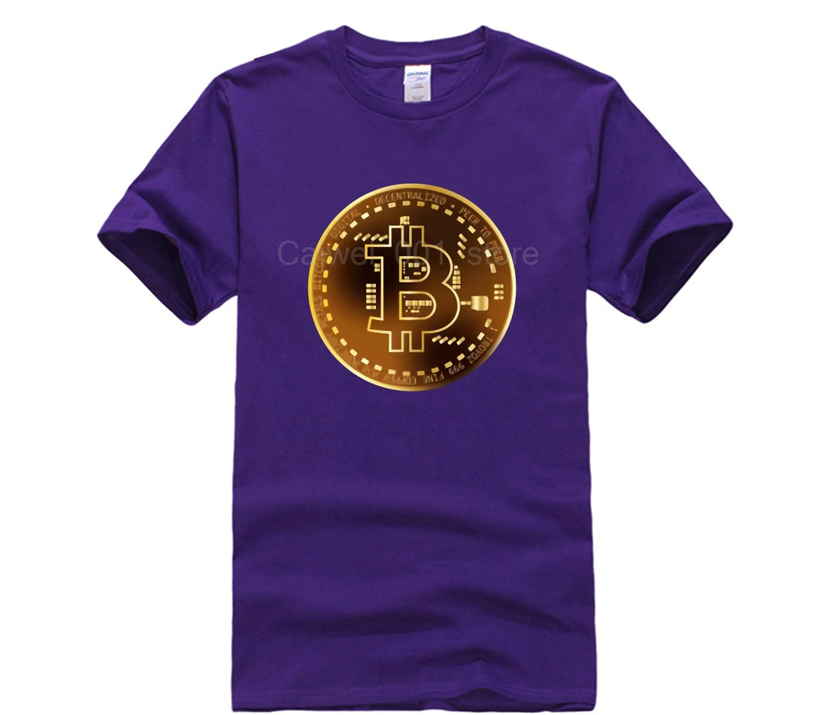 

Trendy Creative Graphic fashion Summer Mens T Shirt bitcoin golden coin short sleeve Fashion T Shirt 100% Cotton