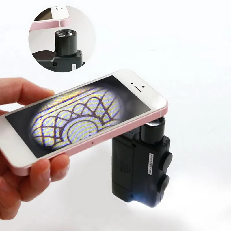 60X-100X 200X-240X Microscope Magnifier LED + Uv Light Clip-on Micro For Mobile Phone | Инструменты