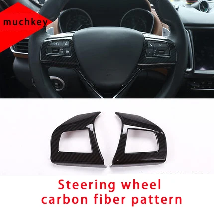 

For Maserati levante carbon fiber Steering wheel button molding trim 2pcs