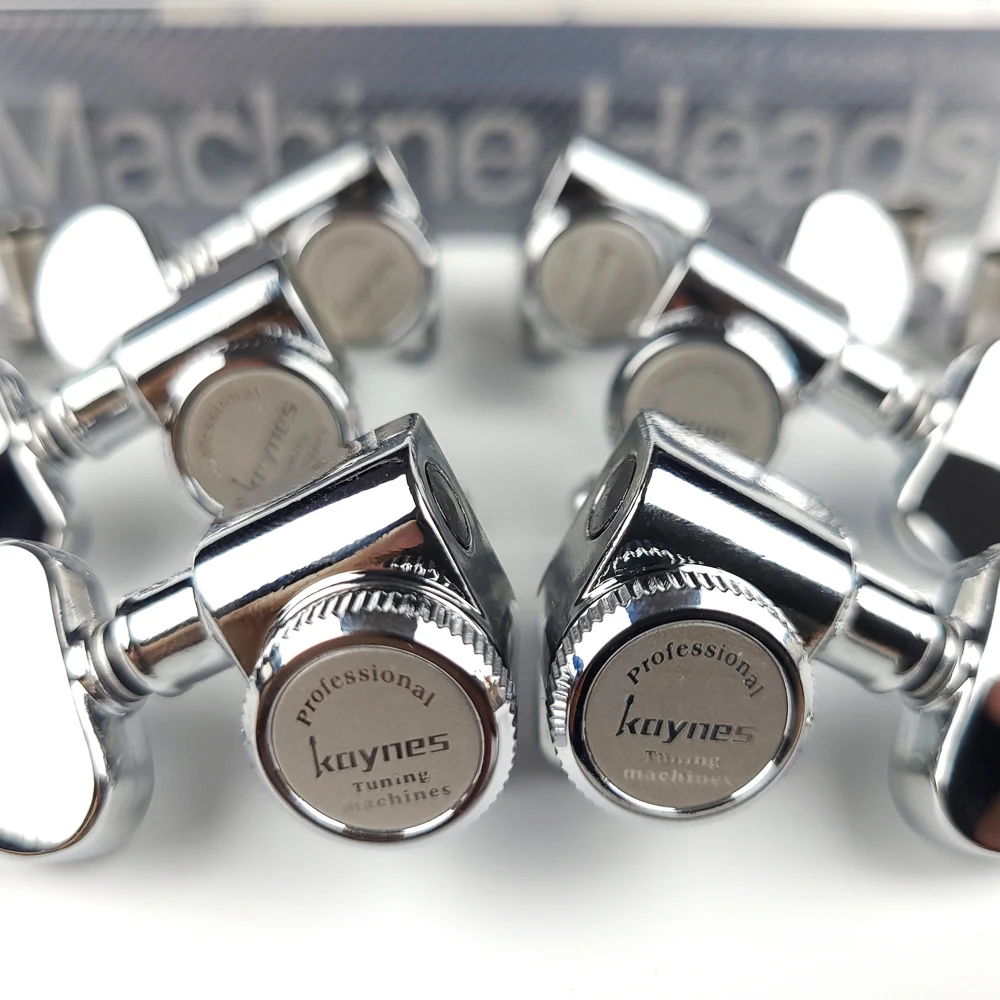 1 set kaynes 3r3l locking elektrische gitarre mechaniken mechaniken für lp sg schloss string tuning pegs chrome silber free global shipping