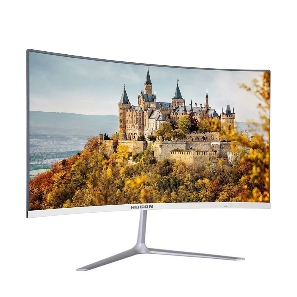 Игровой монитор HUGON 24 дюйма изогнутый экран 1920 × 1080P 75 Гц ПК ЖК-дисплей/TFT 23 8