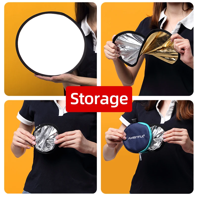 Высококачественный Круглый отражатель AMBITFUL для уличной и внутренней съемки 2 в 1
