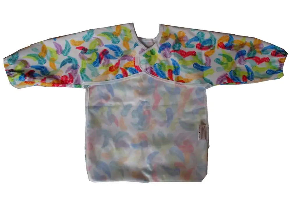 

JUTESKs Baby Bibs/Apron/Smock Long Sleeves Shirt With Pocket 1-3 years old Toddler, Waterproof and Washable (2 pieces)